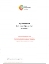 Výročná správa Únie materských centier, 2013